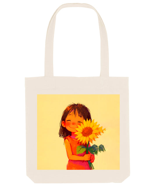 Sunflower Girl Tote Bag